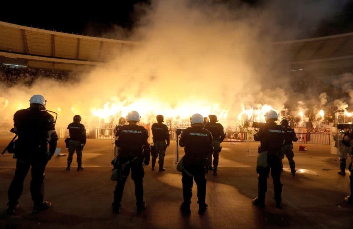 VIDEO+FOTO Nebunie totală în tribune la Steaua Roșie - Partizan 2-1 » Pumni, sânge și torțe