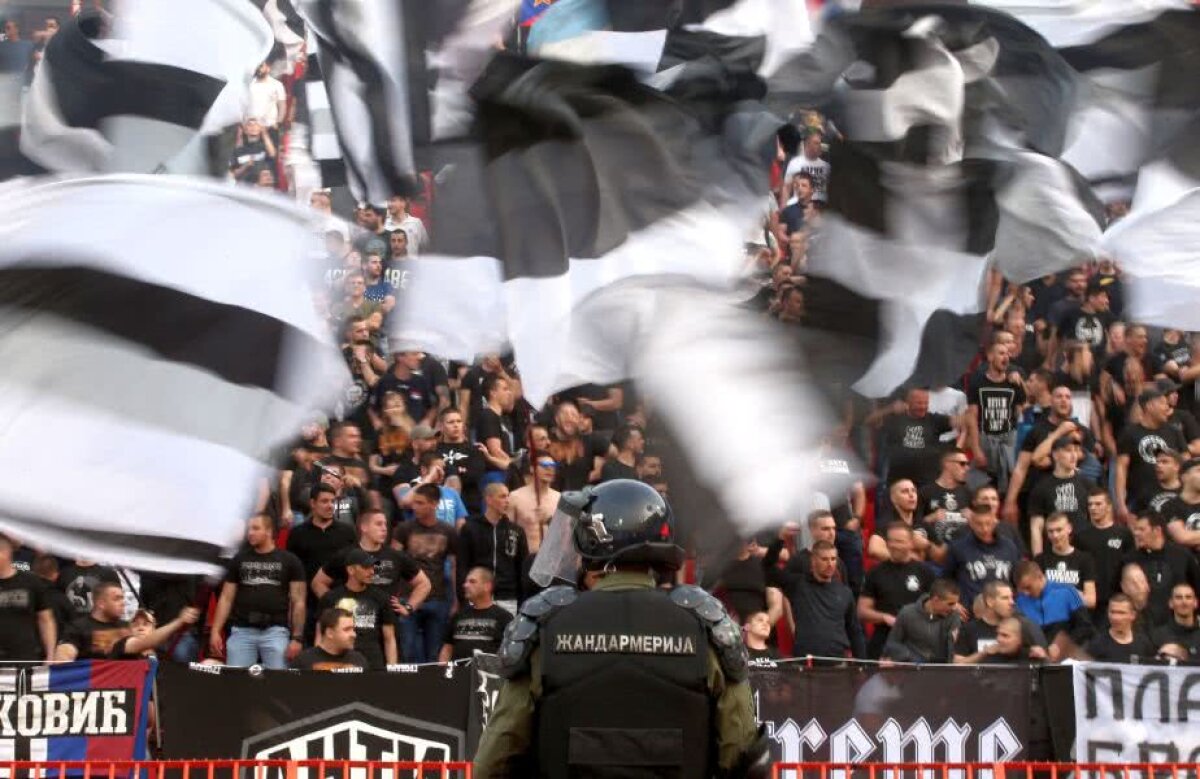 VIDEO+FOTO Nebunie totală în tribune la Steaua Roșie - Partizan 2-1 » Pumni, sânge și torțe