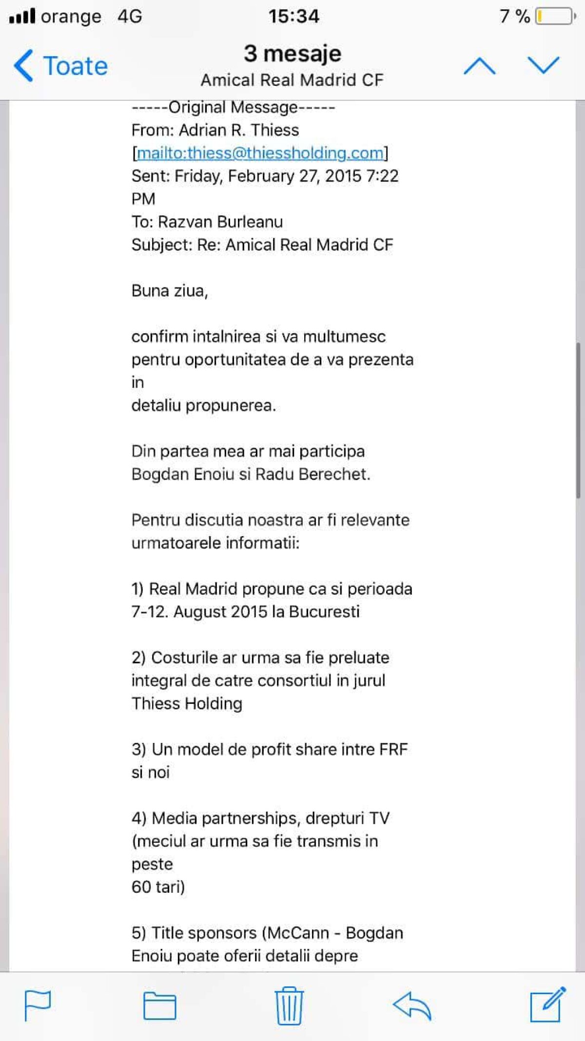 FOTO EXCLUSIV Răspunsul lui Thiess după acuzele lui Vochin: "Vorbesc despre lucruri concrete, nu baliverne" + Dovada că declarațiile consilierului FRF n-au fost adevărate