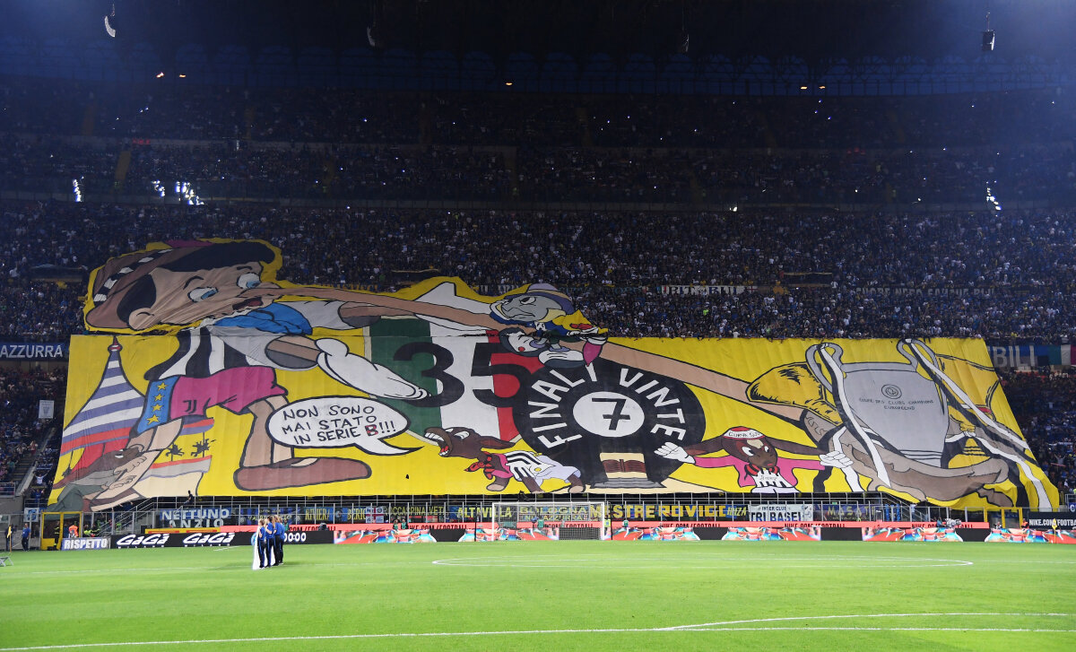 GALERIE FOTO Scenografii USTURĂTOARE în Inter Milano - Juventus » Două ironii dureroase ale fanilor "nerazzurri"