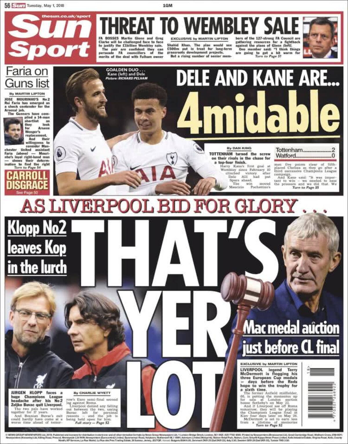 Ce scriu azi ziarele de sport din lume (1 mai 2018)