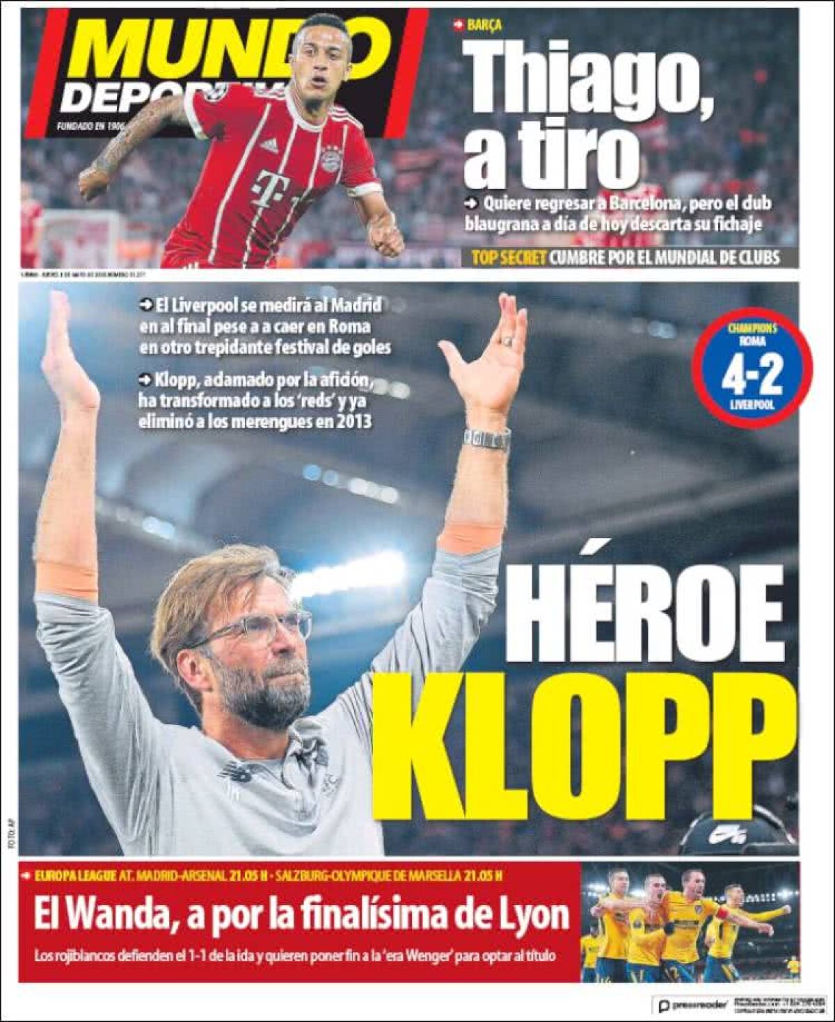 Ce scriu azi ziarele de sport din lume (3 mai 2018)