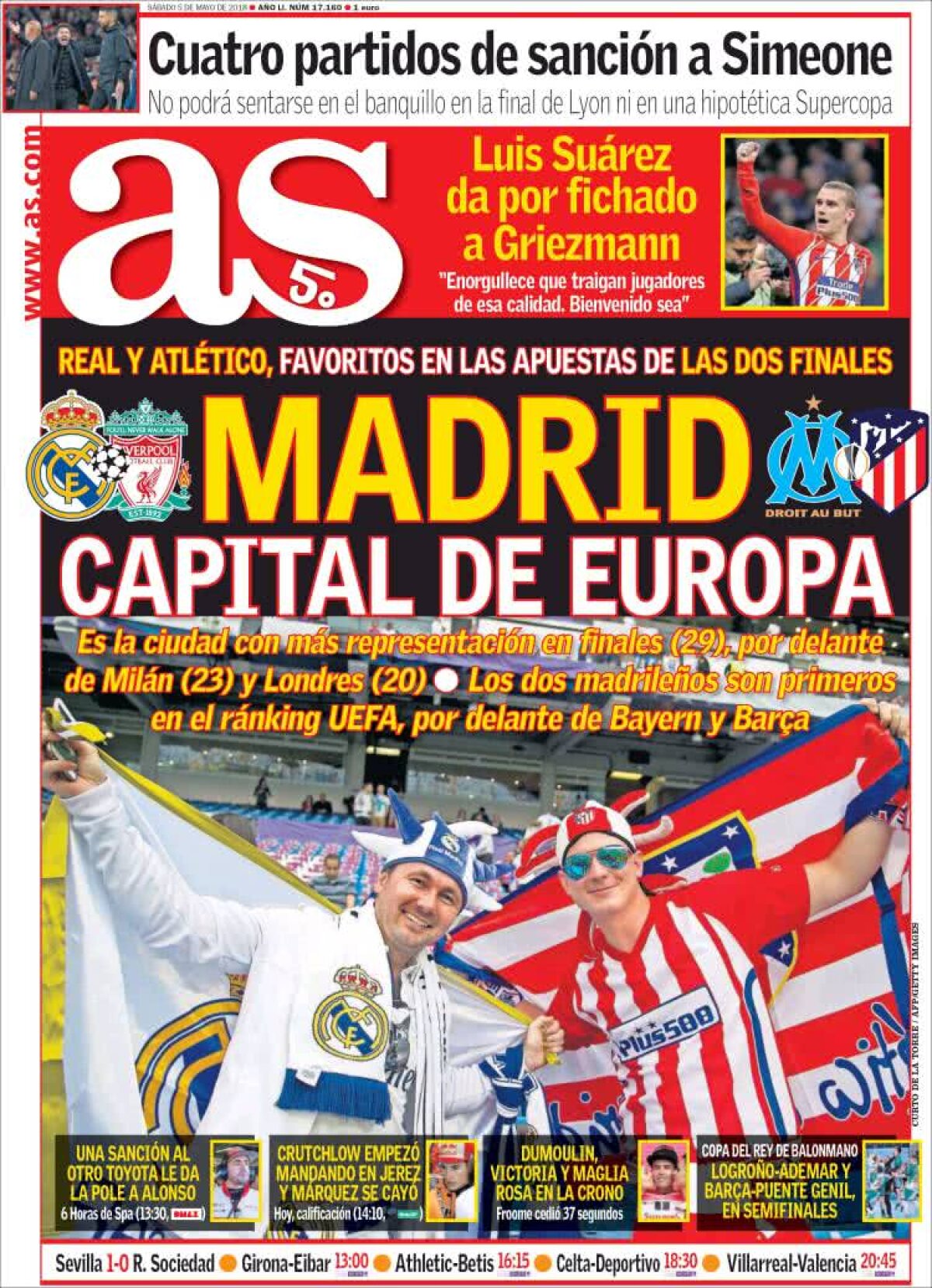 Ce scriu azi ziarele de sport din lume (5 mai 2018)