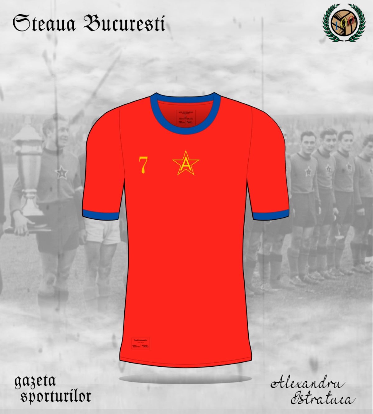 FOTO Provocare GSP: tânărul din Vaslui care creionează echipamente a desenat tricourile celor mai importante nume din fotbalul românesc! România 100 e tema principală