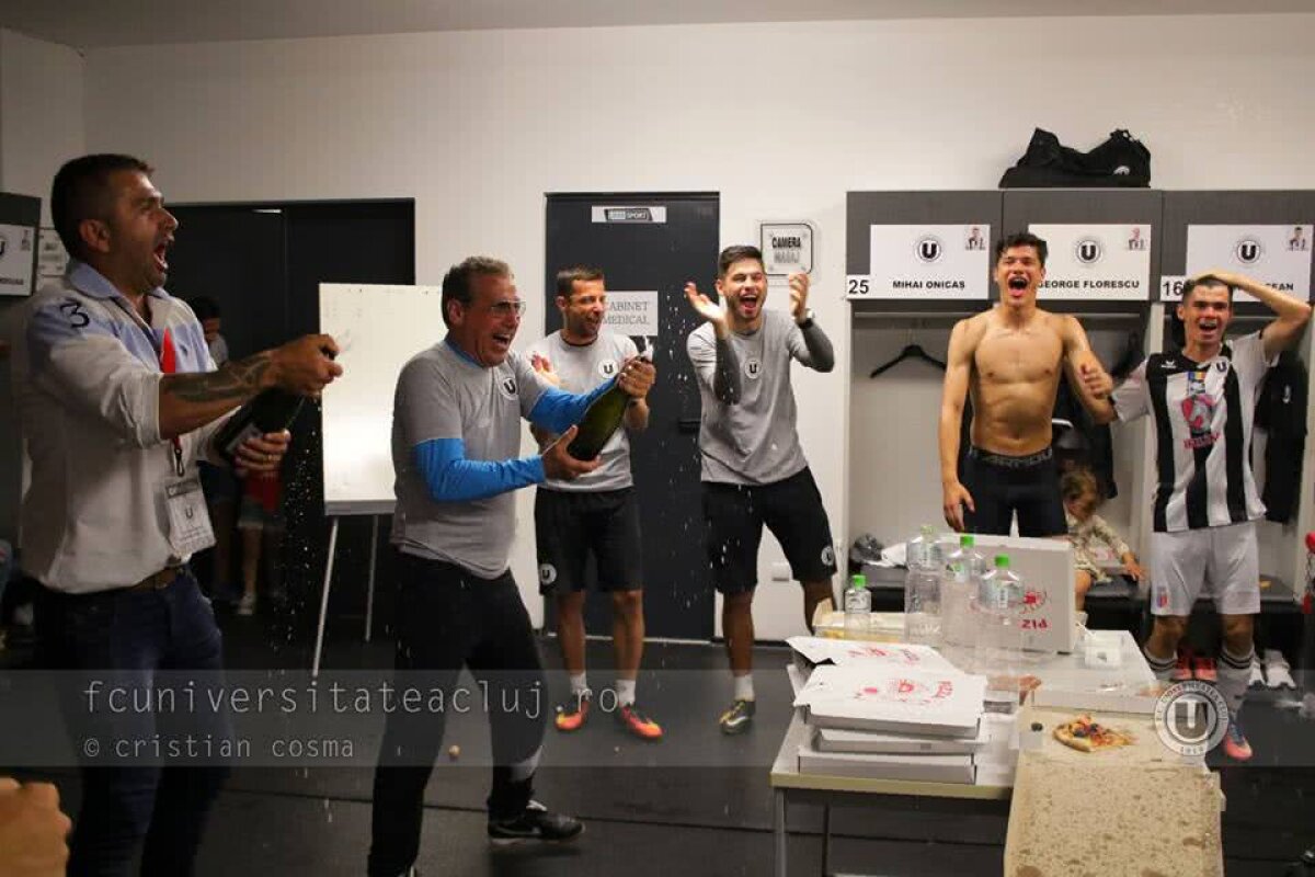 VIDEO+FOTO Sărbătoare nebună după promovarea lui U Cluj + Ardelenii au făcut primele transferuri pentru Liga 2