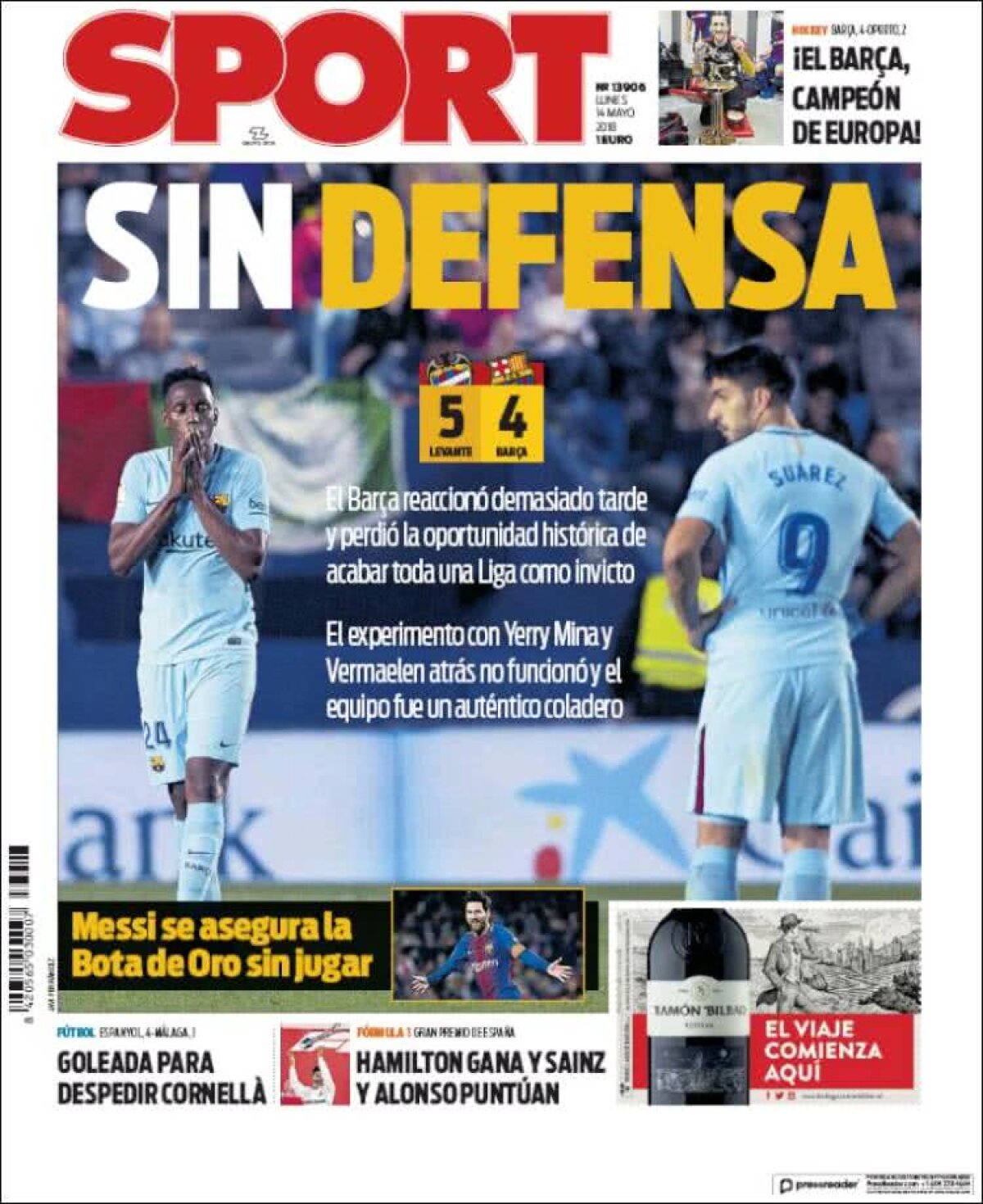 Ce scriu azi ziarele de sport din lume (14 mai 2018)