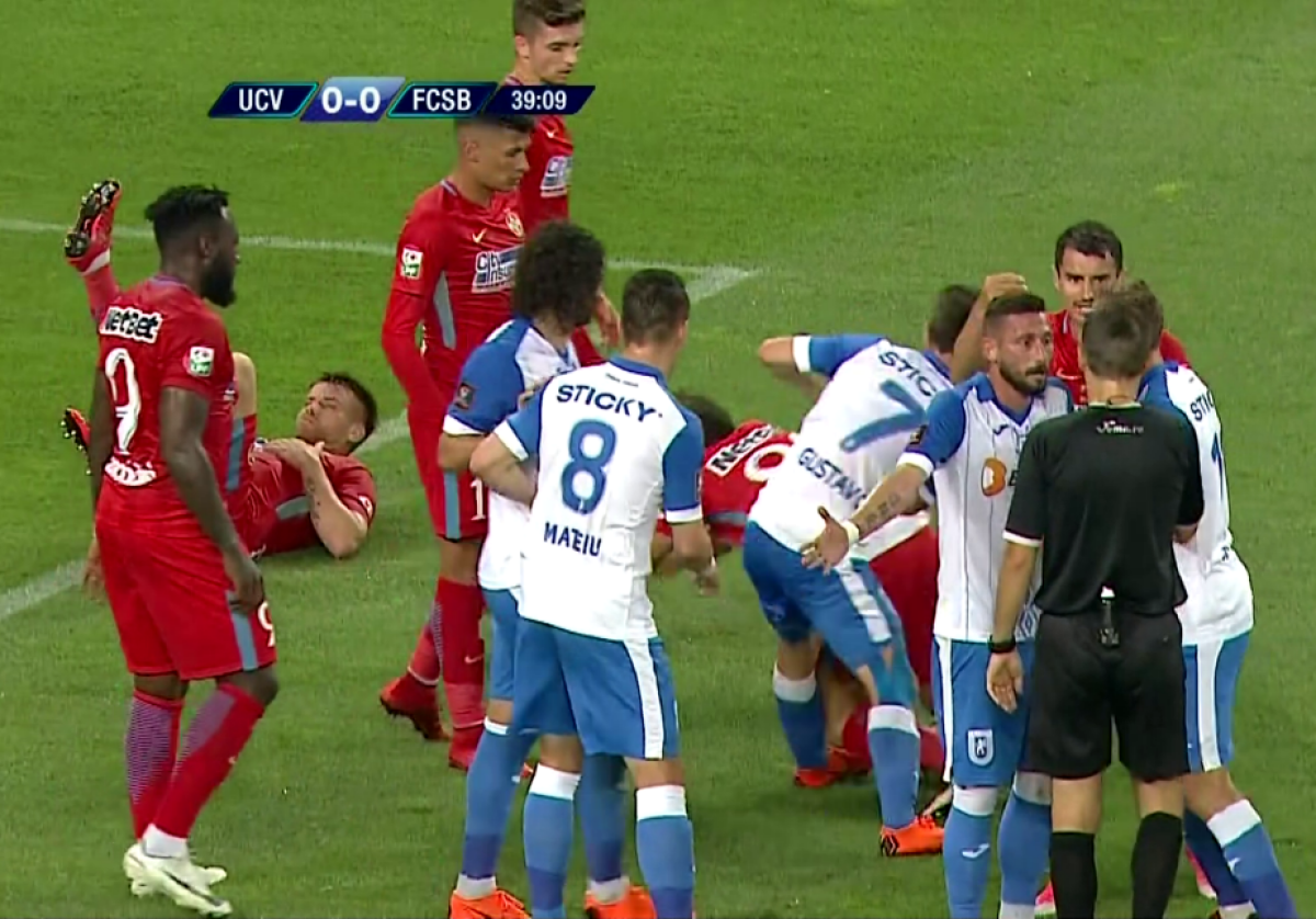 FOTO Scandal la Craiova! Două momente explozive la derby-ul U Craiova - FCSB