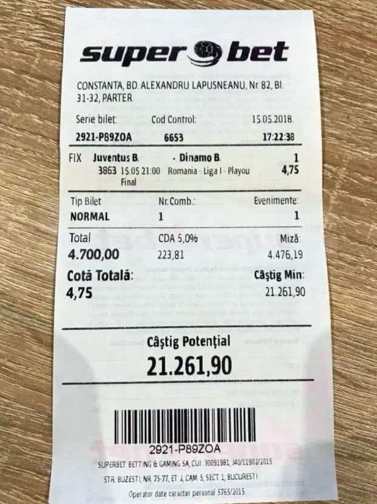 FOTO Pariuri neașteptate la Juventus - Dinamo în această după-amiază! Un român a mizat sume mari pe surpriză