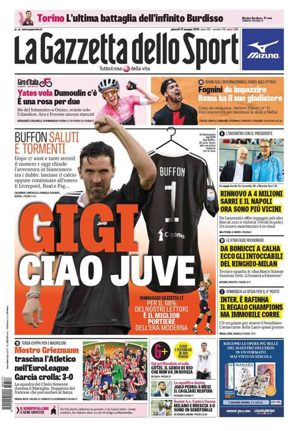 Ce scriu azi ziarele de sport din lume (17 mai 2018)