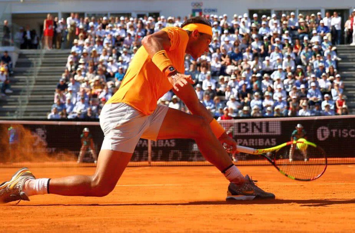 VIDEO + FOTO Regele zgurii nu se dezminte » Rafa Nadal nu i-a dat nicio șansă lui Novak Djokovic și e în finala turneului de la Roma! Schimbul uluitor reușit de cei doi campioni
