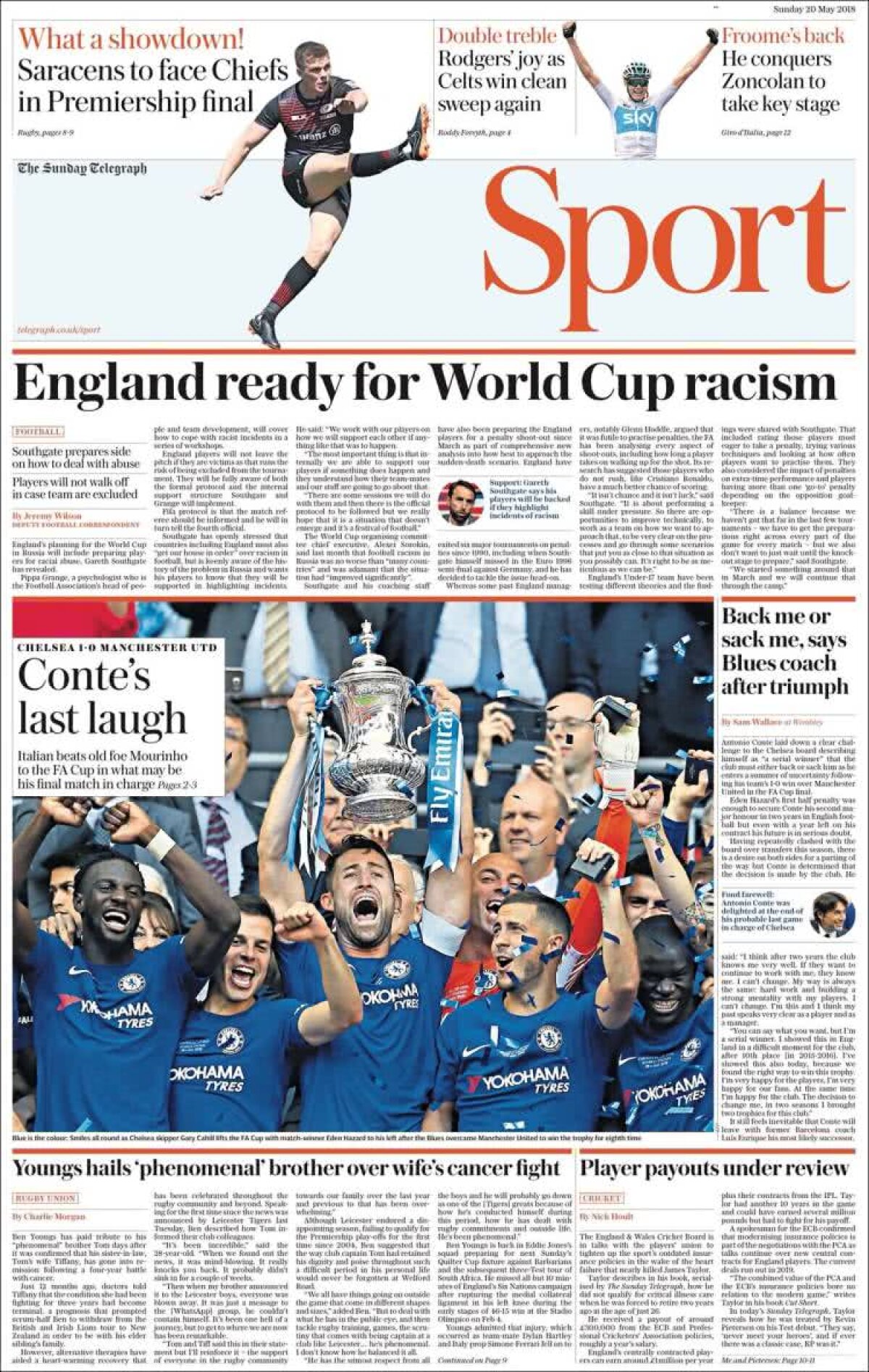 Ce scriu azi ziarele de sport din lume (20 mai 2018)