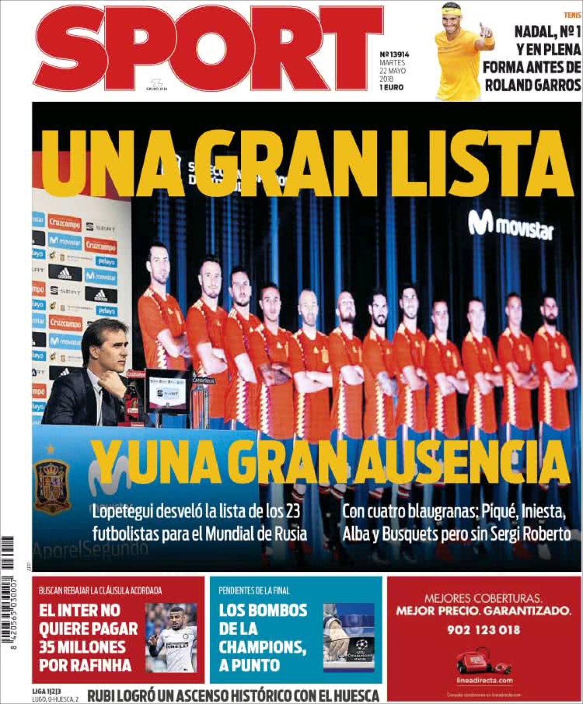 Ce scriu azi ziarele de sport din lume (22 mai 2018)