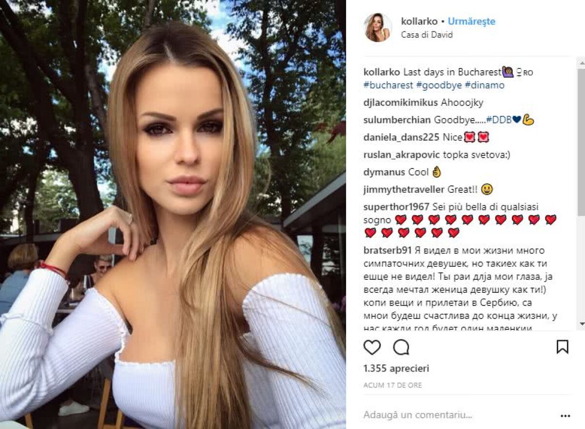 FOTO Pleacă din România?! Anunțul misterios al iubitei lui Nemec