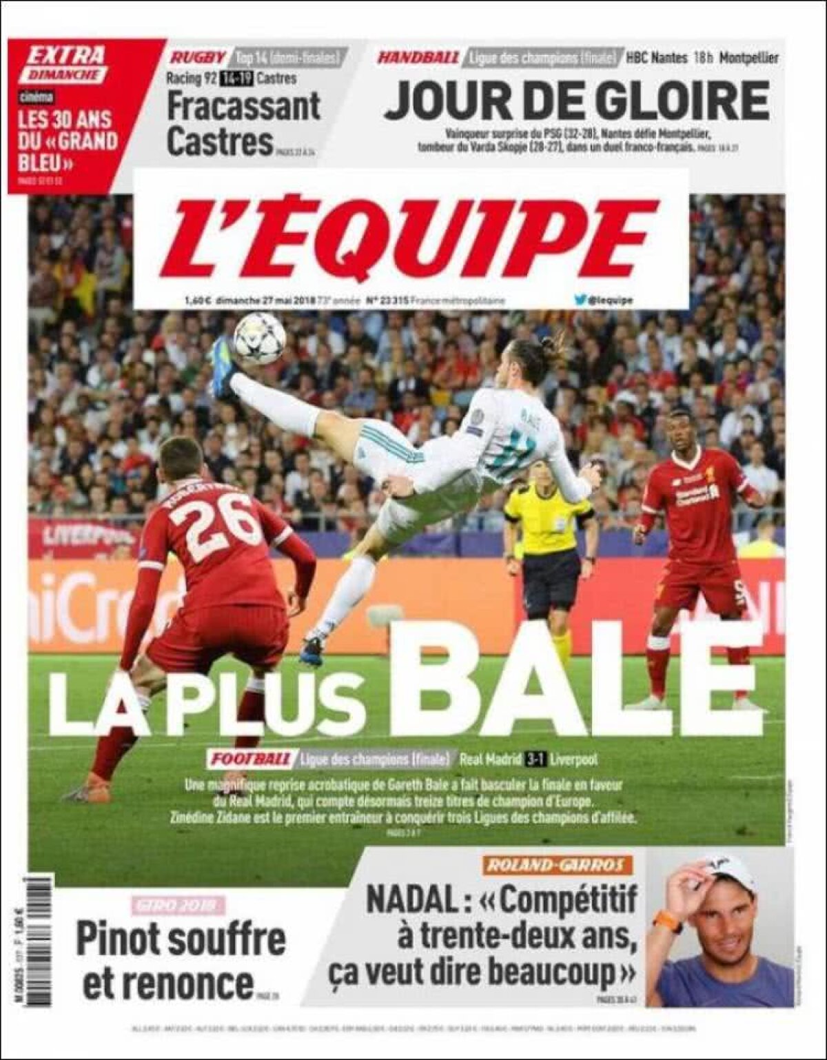 Ce scriu azi ziarele de sport din lume (27 mai 2018)