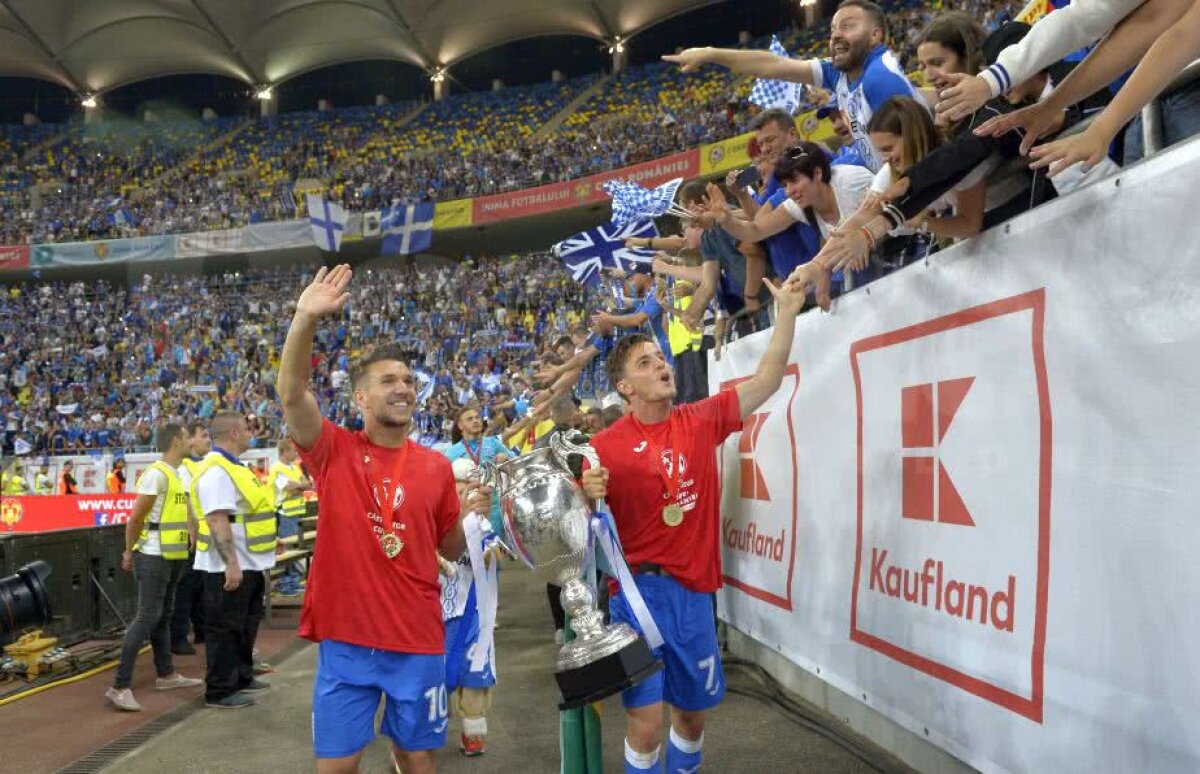 FOTO + VIDEO Descătușare alb-albastră! Oltenii au declanșat nebunia pe Arena Națională după câștigarea Cupei » Imaginile care nu s-au văzut la TV