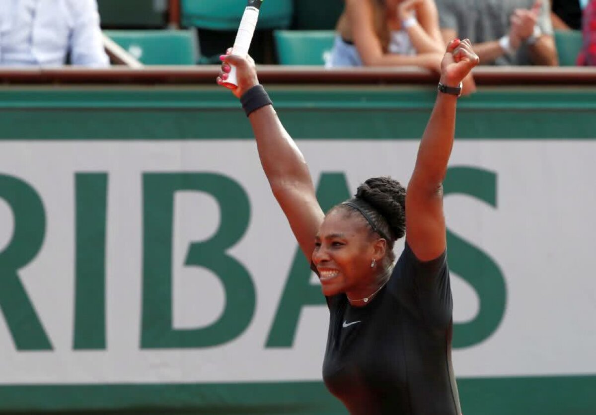 Serena - Pliskova // FOTO Serena Williams a revenit în circuit îmbrăcată precum "Catwoman" și s-a calificat în turul 2 la Roland Garros: "Regina s-a întors!" 