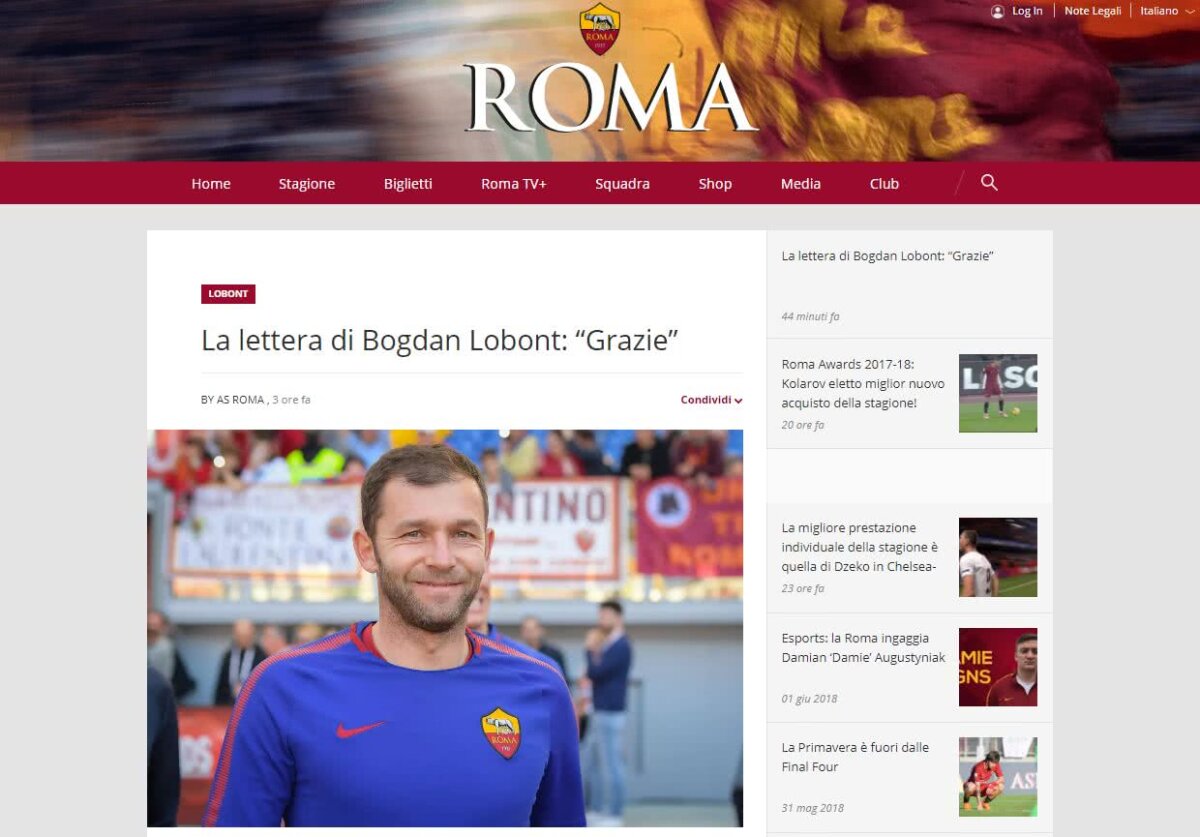 GALERIE FOTO + VIDEO Bogdan Lobonț și-a anunțat retragerea din fotbal printr-o scrisoare emoționantă: "Legați-vă centurile, se pleacă într-o nouă aventură și mai frumoasă" » FRF îi pregătește o festivitate la meciul cu Finlanda