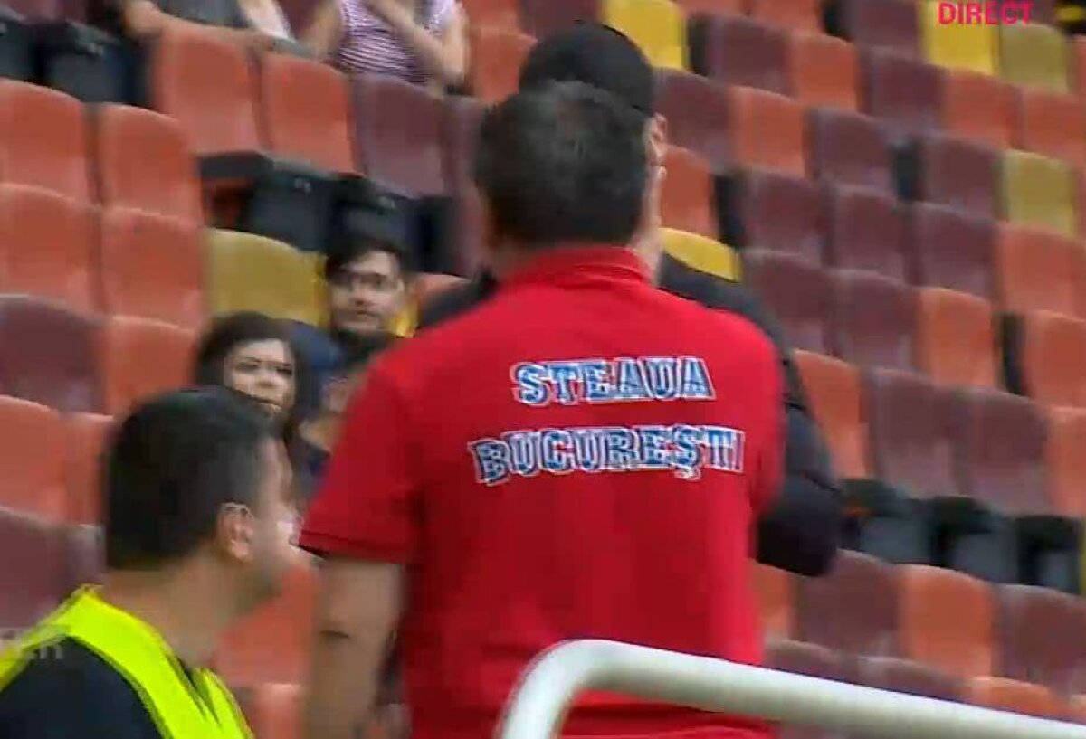 VIDEO+FOTO/UPDATE Imagini incredibile pe Arena Națională: Lăcătuș a urcat în tribună și i-a pus mâna în gât! Cine e cel care l-a provocat