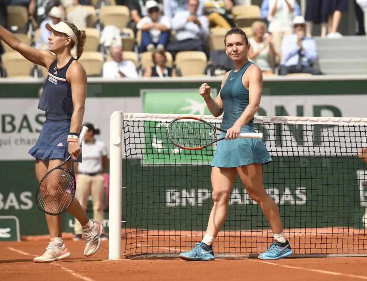 VIDEO + FOTO IMPERIALĂ! Halep e în semifinalele Roland Garros, după o prestație de mare clasă în fața lui Kerber! Duel cu Muguruza pentru finală și locul 1 WTA