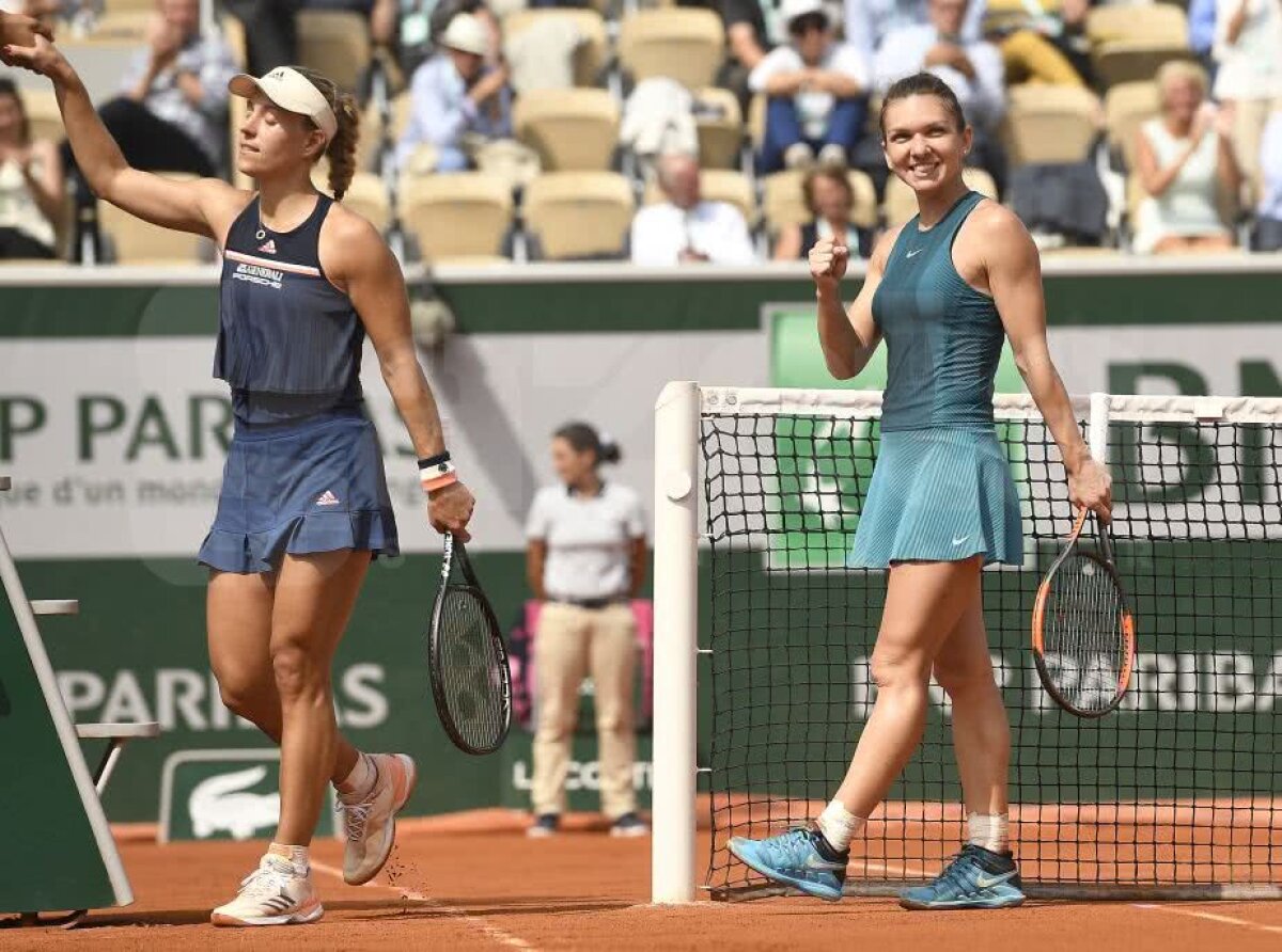 VIDEO + FOTO IMPERIALĂ! Halep e în semifinalele Roland Garros, după o prestație de mare clasă în fața lui Kerber! Duel cu Muguruza pentru finală și locul 1 WTA