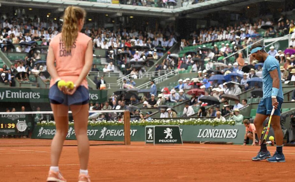 ROLAND GARROS // Rafael Nadal, salvat de ploaie în meciul din sferturi » Spaniolul a trecut prin momente extrem de complicate