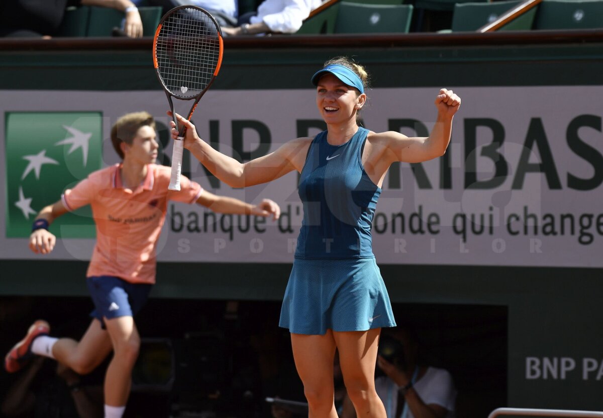 SIMONA HALEP ÎN FINALA ROLAND GARROS. Bucuria Simonei Halep în 20 DE IMAGINI! Tot ce a făcut după mingea trimisă afară de Muguruza