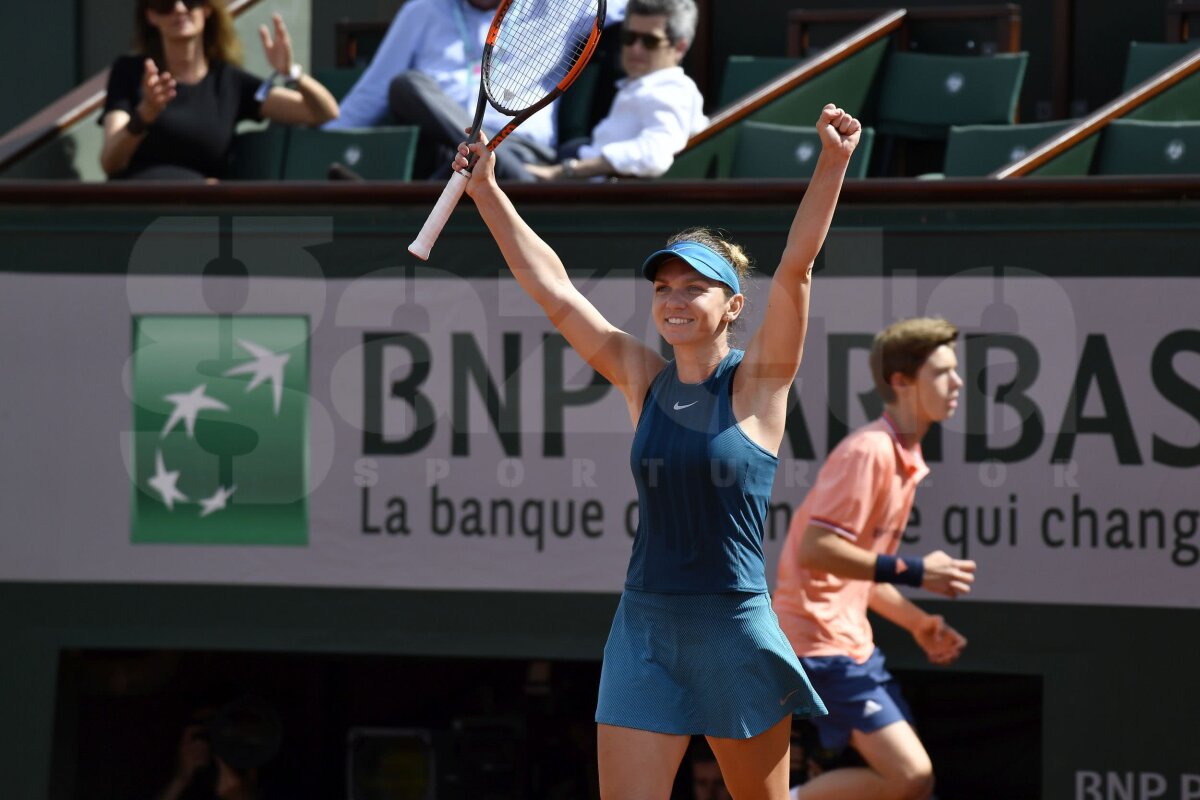 SIMONA HALEP ÎN FINALA ROLAND GARROS. Bucuria Simonei Halep în 20 DE IMAGINI! Tot ce a făcut după mingea trimisă afară de Muguruza