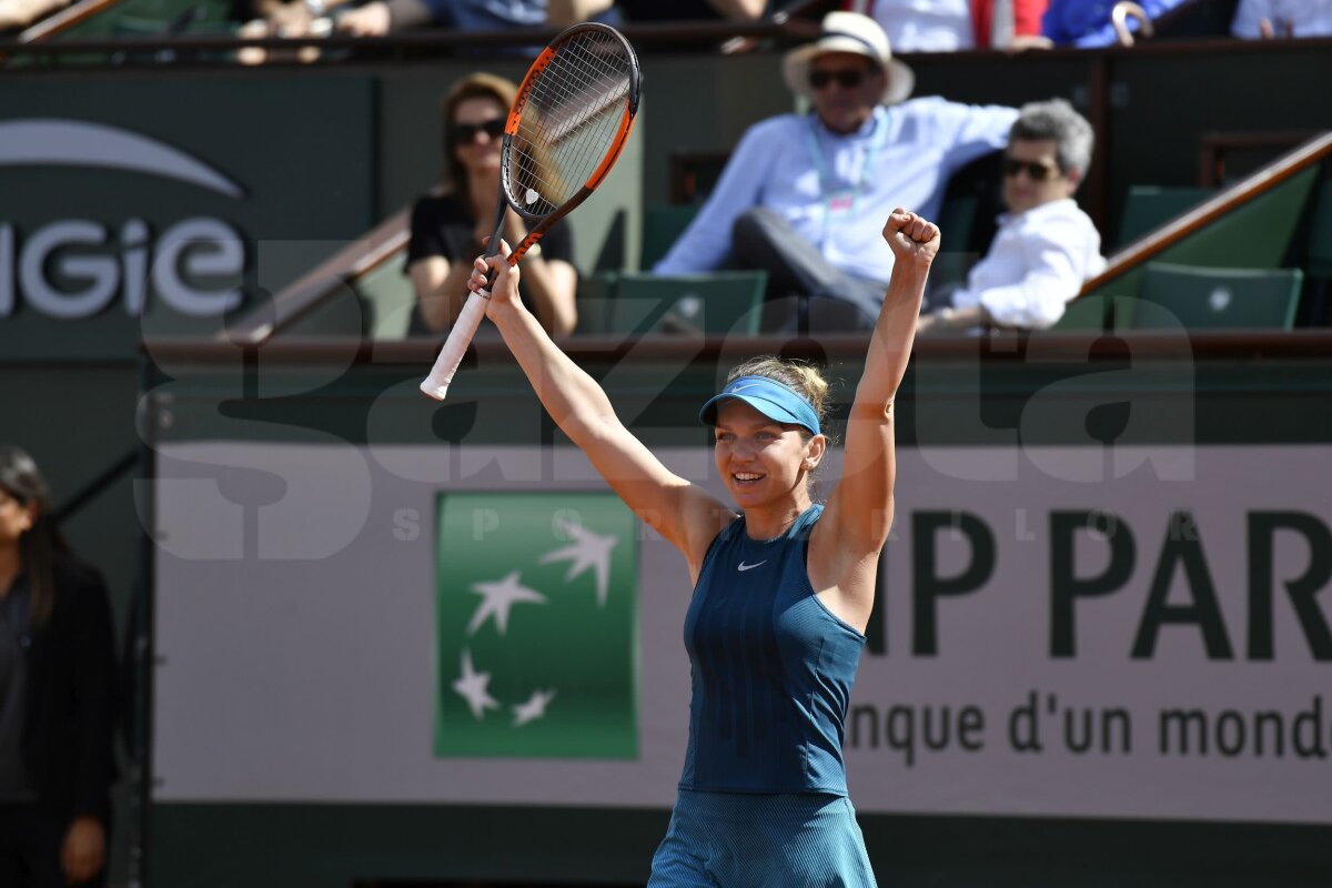 SIMONA HALEP ÎN FINALA ROLAND GARROS. Bucuria Simonei Halep în 20 DE IMAGINI! Tot ce a făcut după mingea trimisă afară de Muguruza