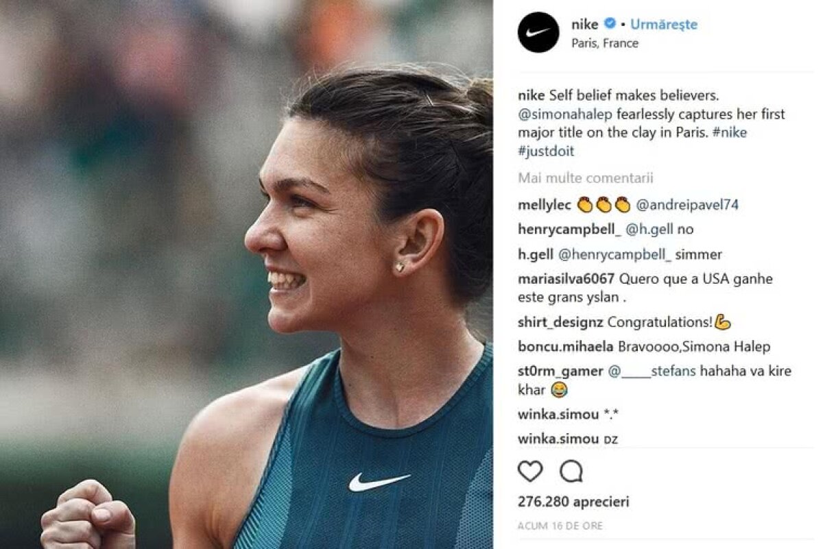 SIMONA HALEP A CÂȘTIGAT ROLAND GARROS // Mesajul gigantului Nike după succesul magic al Simonei