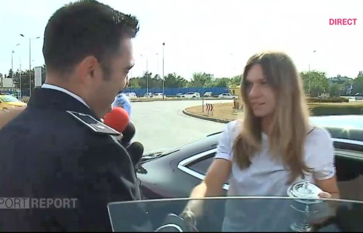 VIDEO Simona Halep oprită de poliție la ieșirea din Aeroportul Otopeni: "Ai depășit viteza legală"