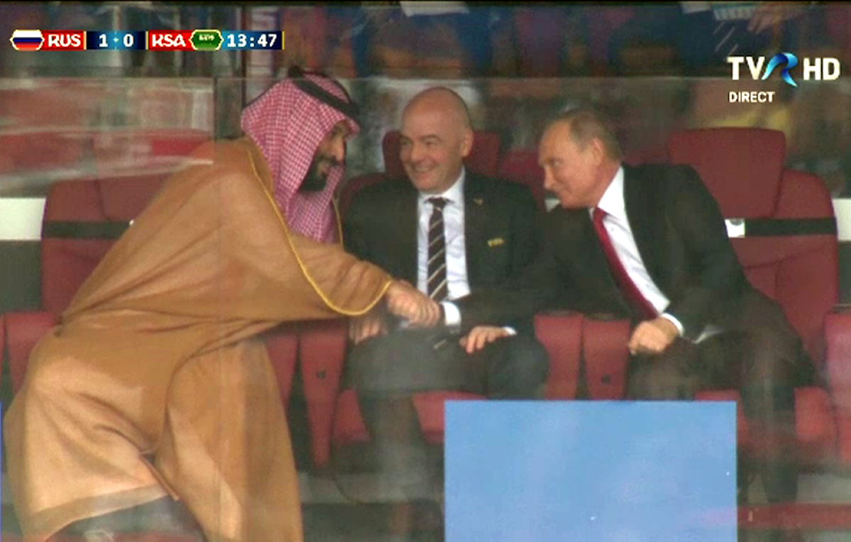 FOTO Imaginile Mondialului! Gestul făcut de Putin către șeicul Arabiei Saudite după deschiderea scorului