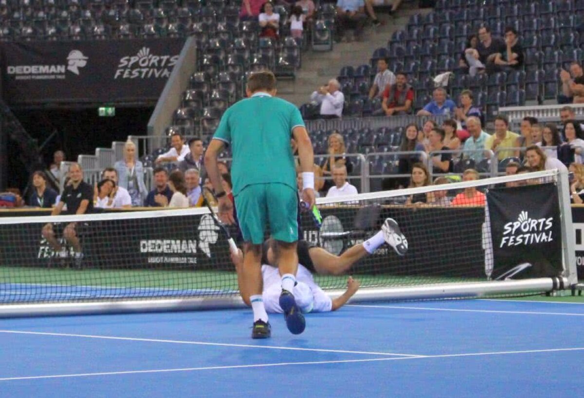 GALERIE FOTO Tenis-spectacol la Cluj-Napoca! Mike Bryan și Goran Ivanišević au ridicat sala în picioare! Cine a fost perechea-surpriză pentru antrenorul Simonei Halep