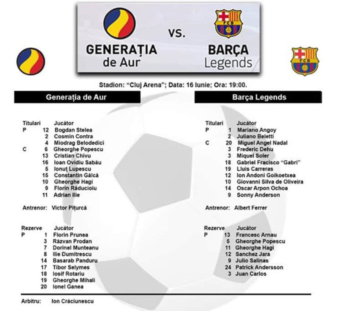 VIDEO Generația de Aur pierde meciul cu legendele Barcelonei: "Hagi e brazilian" + "Regele" a marcat pentru catalani