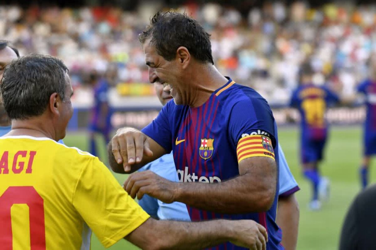 VIDEO Generația de Aur pierde meciul cu legendele Barcelonei: "Hagi e brazilian" + "Regele" a marcat pentru catalani