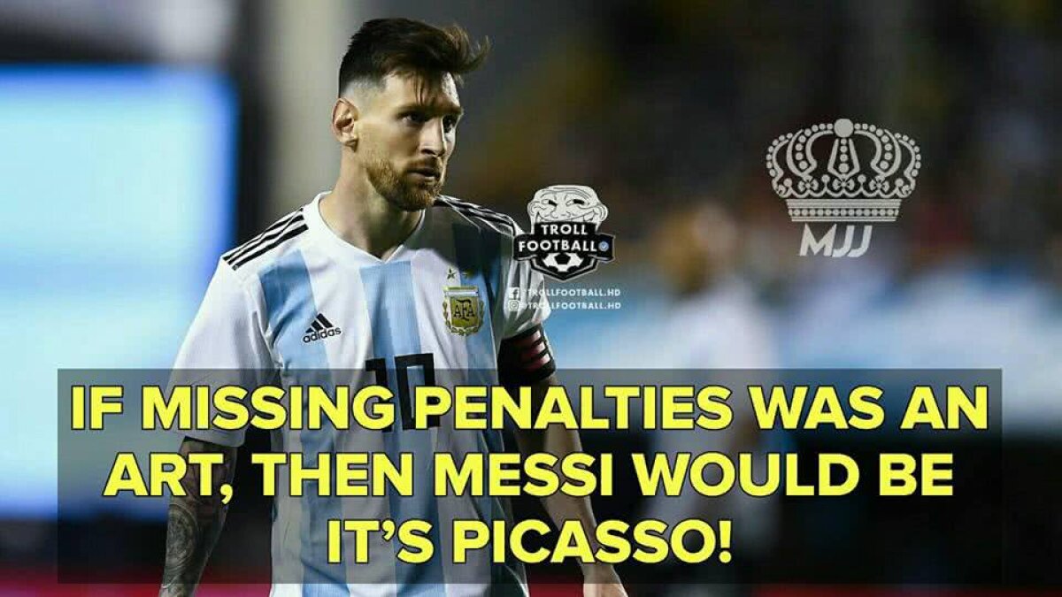FOTO Messi i-a scris lui Cristiano după ce a ratat penalty-ul cu Islanda :) » Avalanșă de meme-uri pe net 