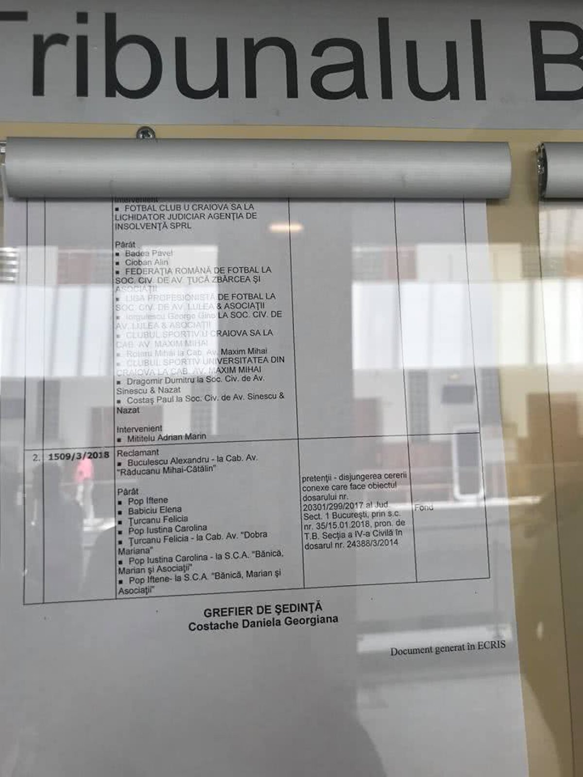 A început procesul în civil privind dezafilierea Craiovei » O singură persoană citată a fost prezentă 