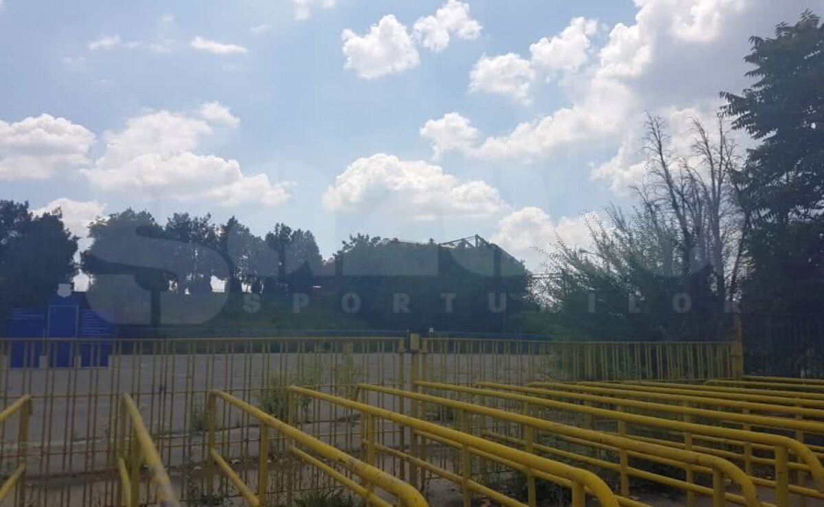 GALERIE FOTO Macarale râd în Ghencea argintii » Imagini de azi de la demolarea arenei roș-albastre: stâlpii de nocturnă, puși la pământ