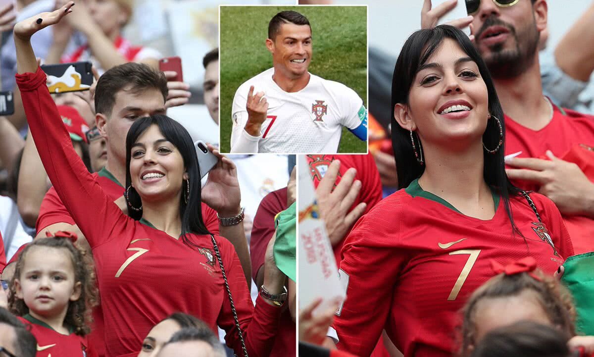 FOTO Cristiano impresionează pe teren, iubita lui în tribună » Georgina a făcut senzație la Portugalia - Maroc 1-0