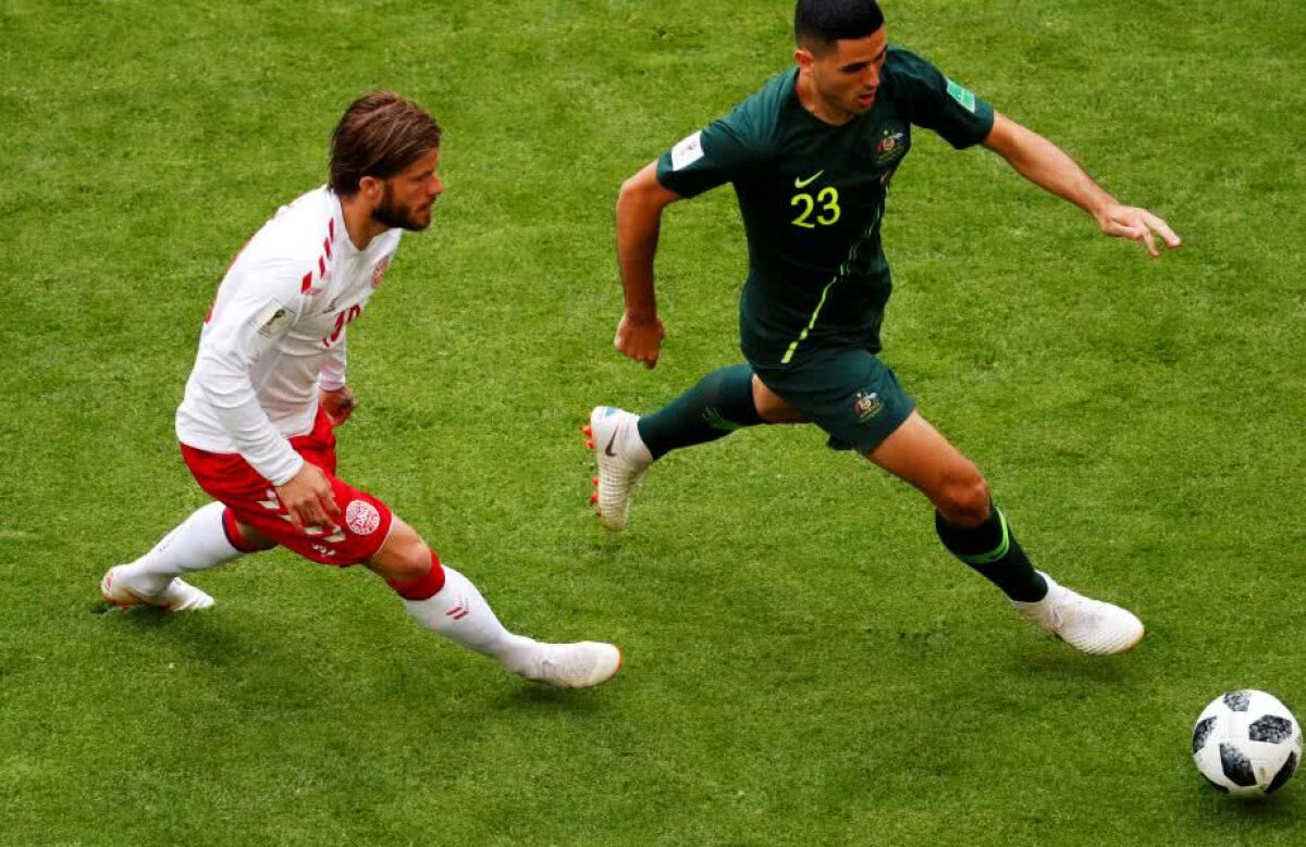 FOTO + VIDEO Danemarca și Australia au remizat, 1-1, în primul meci al zilei de la Mondial » Nordicii au început furibund, dar au fost la un pas să piardă în final! Cum arată situația din grupă