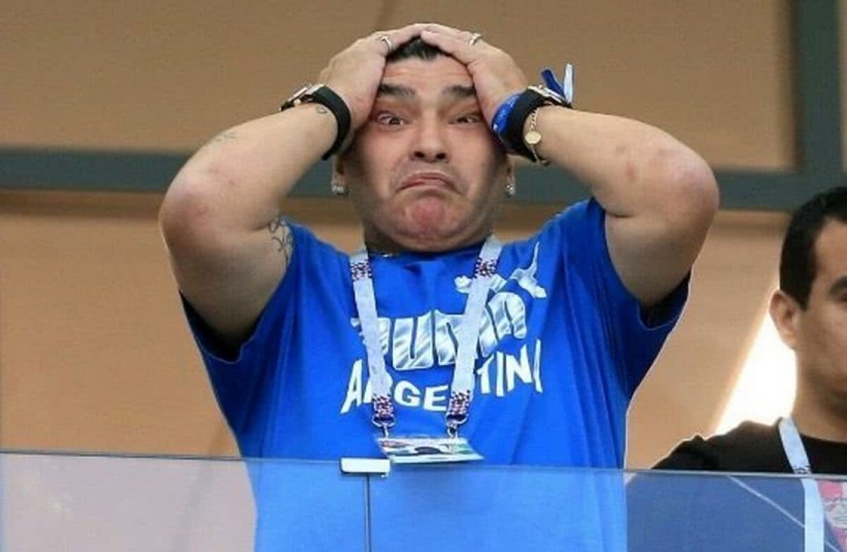 Imagini cutremurătoare! Maradona, în lacrimi după umilința suferită în fața Croației