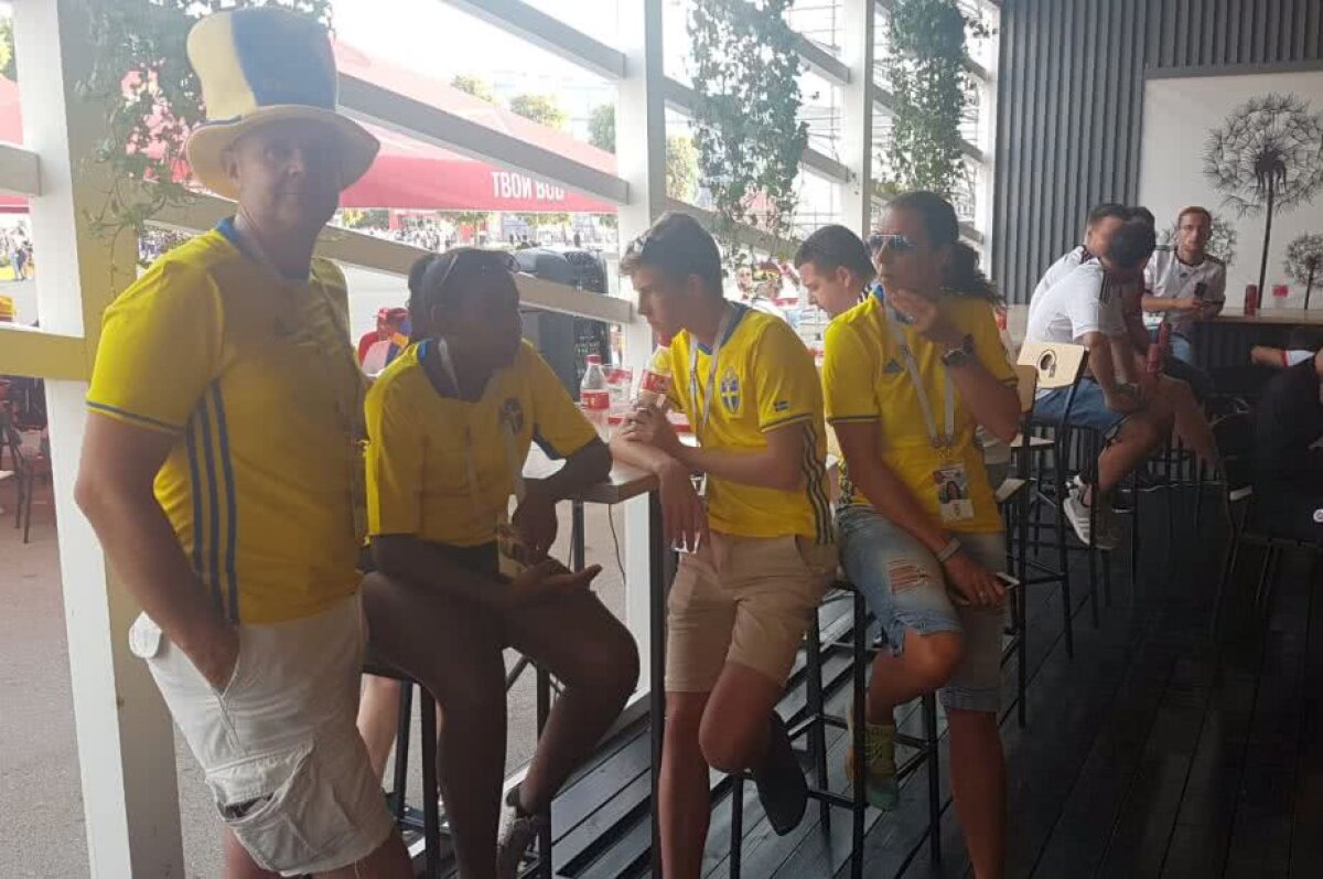 Corespondență GSP din Rusia » VIDEO + FOTO Fanii Germaniei și Suediei au dat recital la Soci înainte de meciul direct: au cântat și au băut împreună » Un suedez, dans spectaculos în fața unei rusoaice