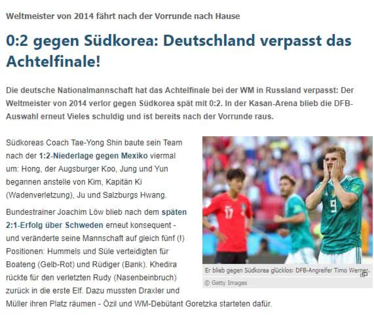 Presa germană își desființează naționala: "Dezastrul a avut loc!"