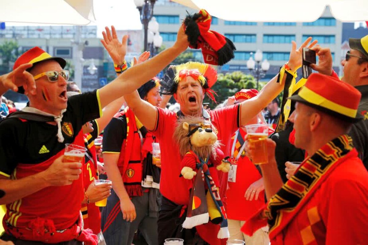 CORESPONDENȚĂ DIN RUSIA // VIDEO Spectacol făcut de fanii Angliei și Belgiei înaintea partidei decisive