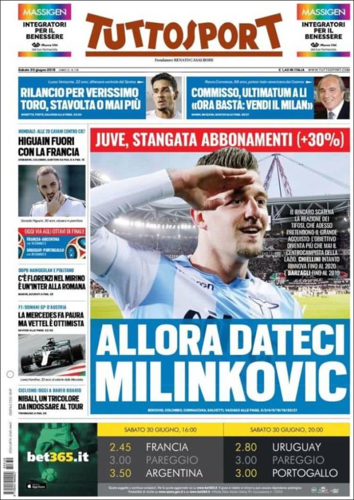 Ce scriu azi ziarele de sport din lume (30 iunie 2018)