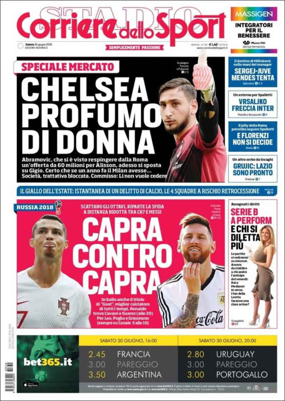 Ce scriu azi ziarele de sport din lume (30 iunie 2018)