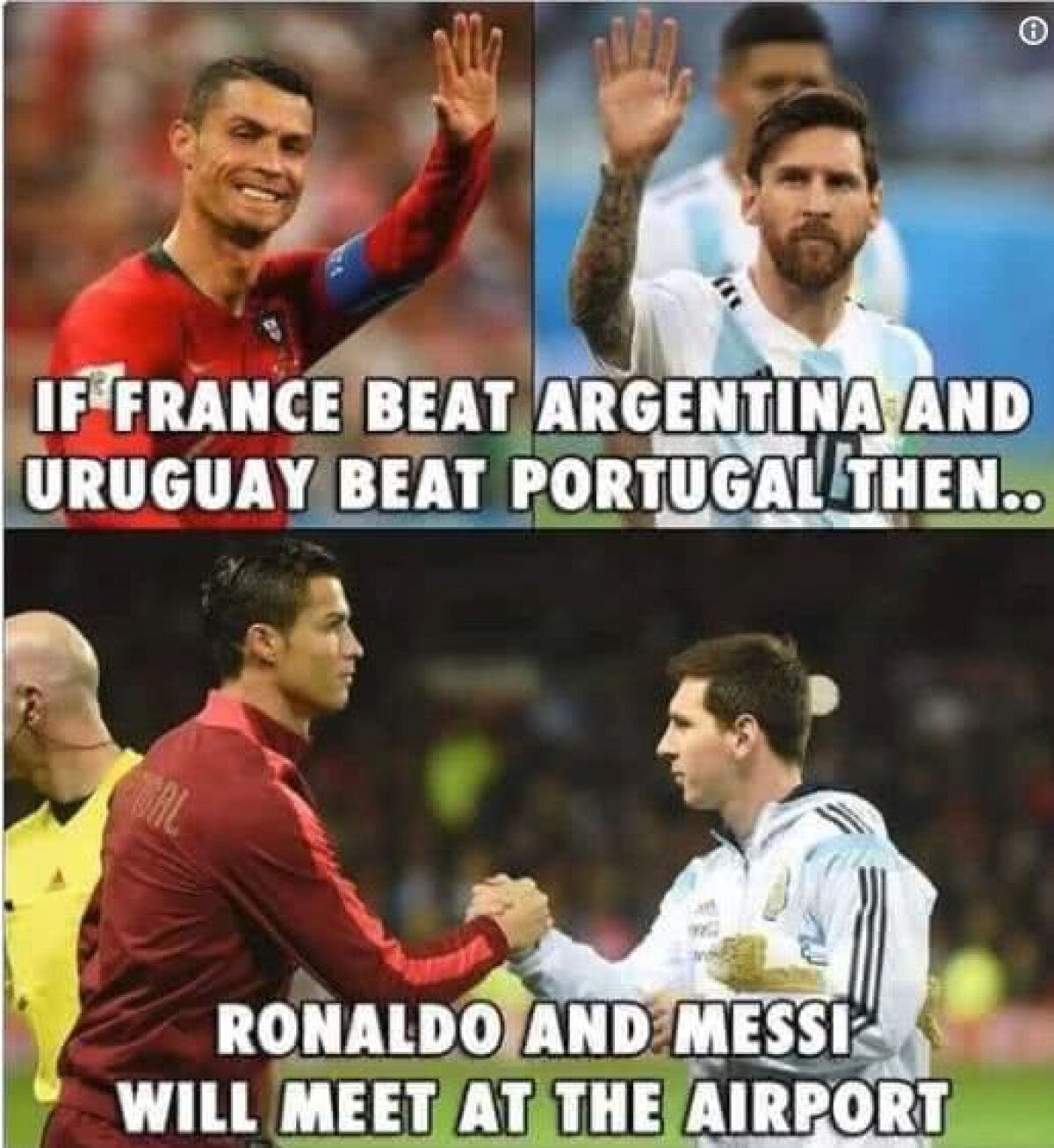 GALERIE FOTO Ronaldo și Messi OUT de la Mondial, iar internetul a "explodat" » Cele mai tari glume pe seama celor două legende
