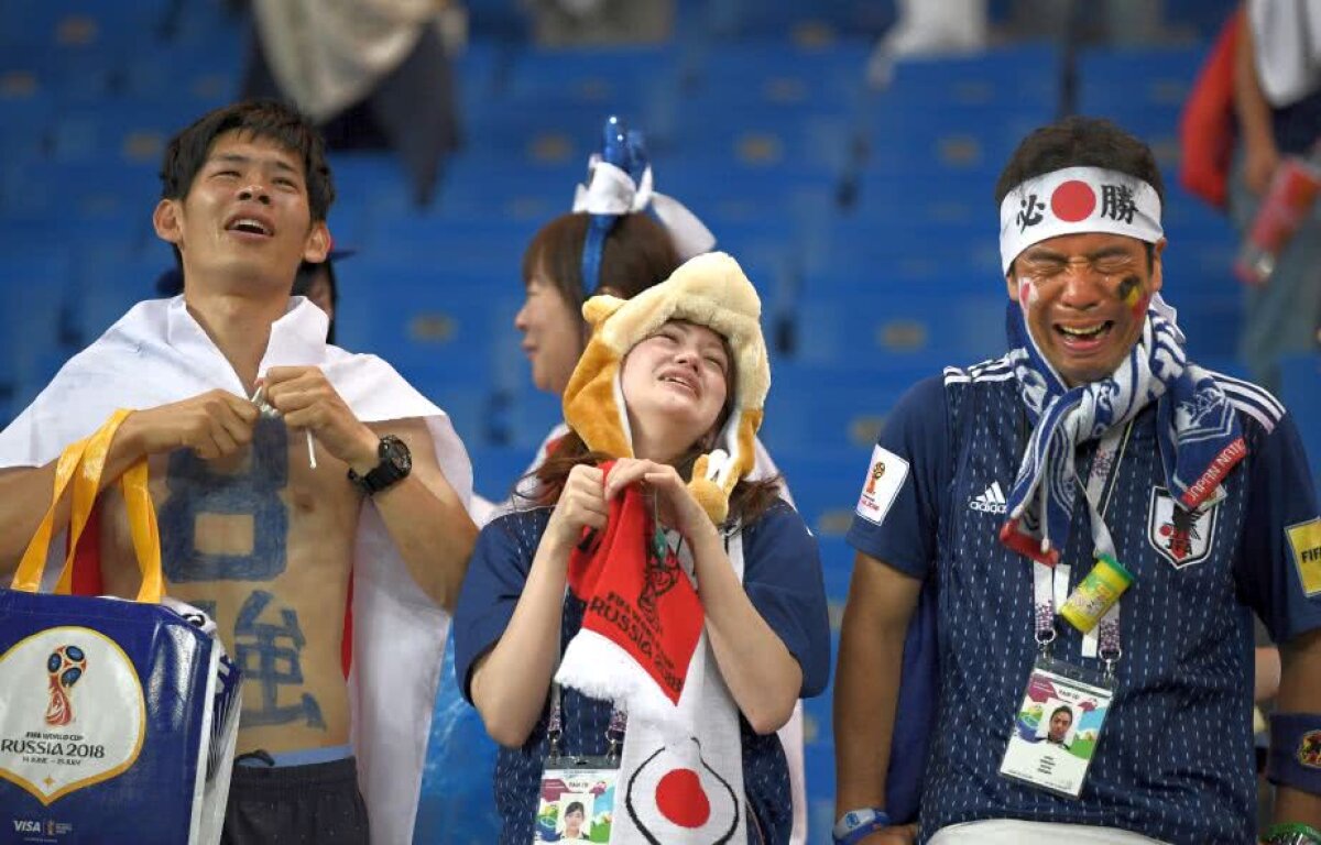 GALERIE FOTO Imagini emoționante pe stadionul din Rostov » Japonezii, DĂRÂMAȚI de durere după eșecul dramatic cu Belgia. Gestul fanilor de la final a impresionat