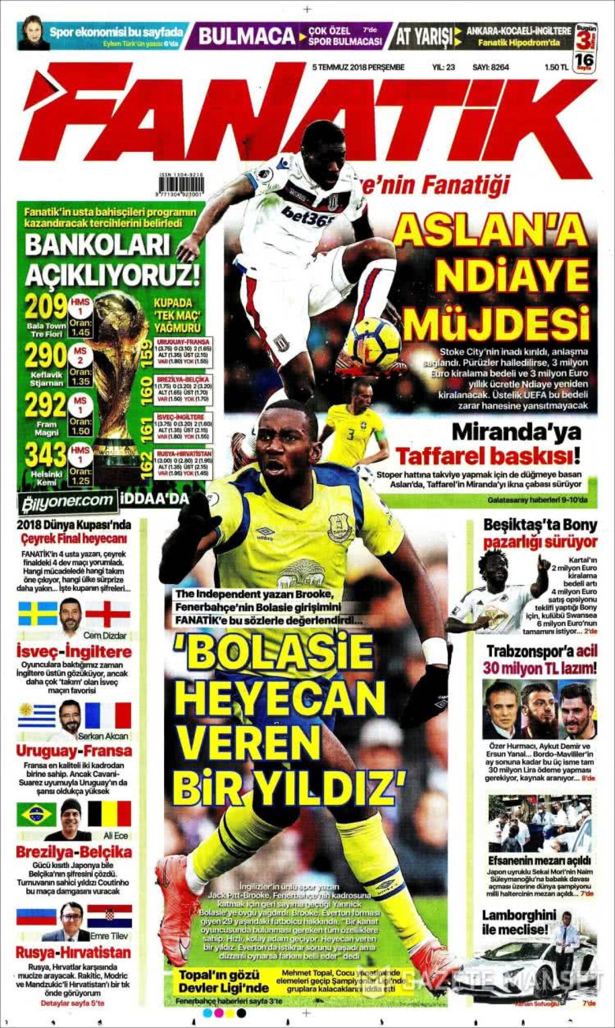 Ce scriu azi ziarele de sport din lume (5 iulie 2018)