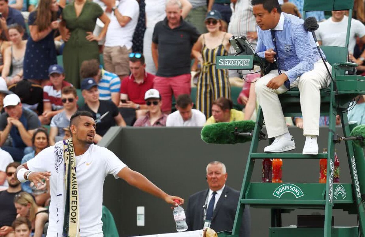 WIMBLEDON 2018 FOTO +  VIDEO Dialog spumos la Wimbledon » Nick Kyrgios, ironizat de arbitrul de scaun: "Nu poate face asta înainte să lovești mingea"