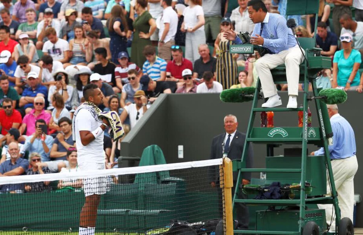 WIMBLEDON 2018 FOTO +  VIDEO Dialog spumos la Wimbledon » Nick Kyrgios, ironizat de arbitrul de scaun: "Nu poate face asta înainte să lovești mingea"